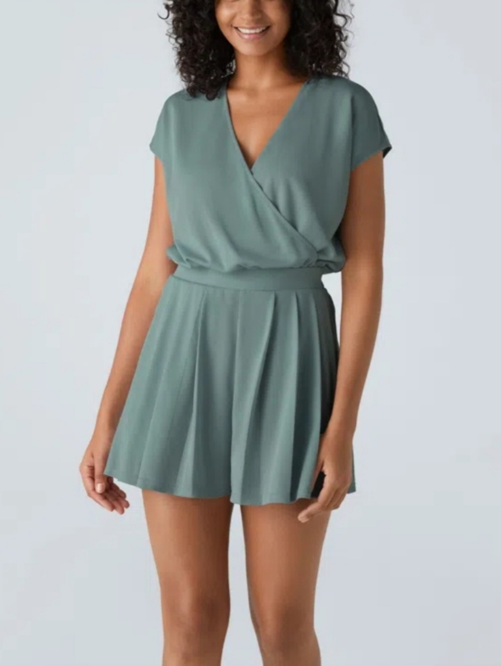 Halara V-Neck Short Sleeve Pocket Waffle Casual Romper Women’s-Size M
